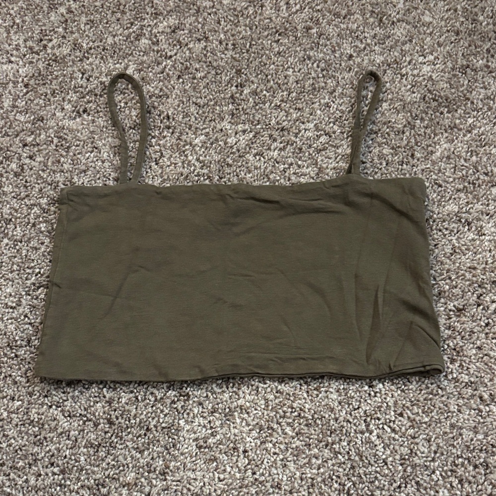 Cotton On Olive Green Cropped Camisole Top